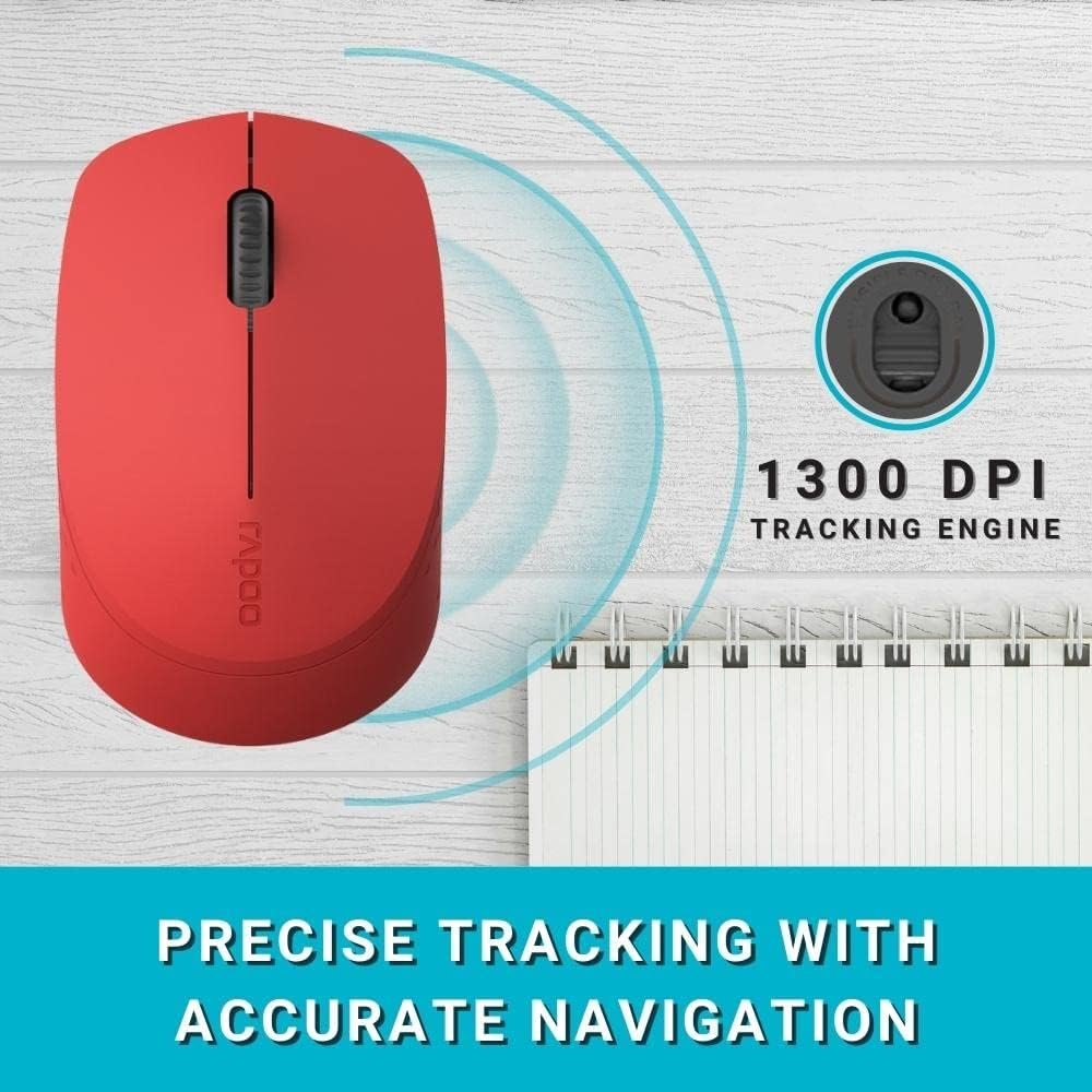 RAPOO M100 Silent Multi-Mode Wireless Mouse 1300Dpi Connect via Bluetooth 3.0, 4.0, and 2.4 GHz 5 RAPOO M100 Silent Multi-Mode Wireless Mouse 1300Dpi Connect via Bluetooth 3.0, 4.0, and 2.4 GHz - Image 5