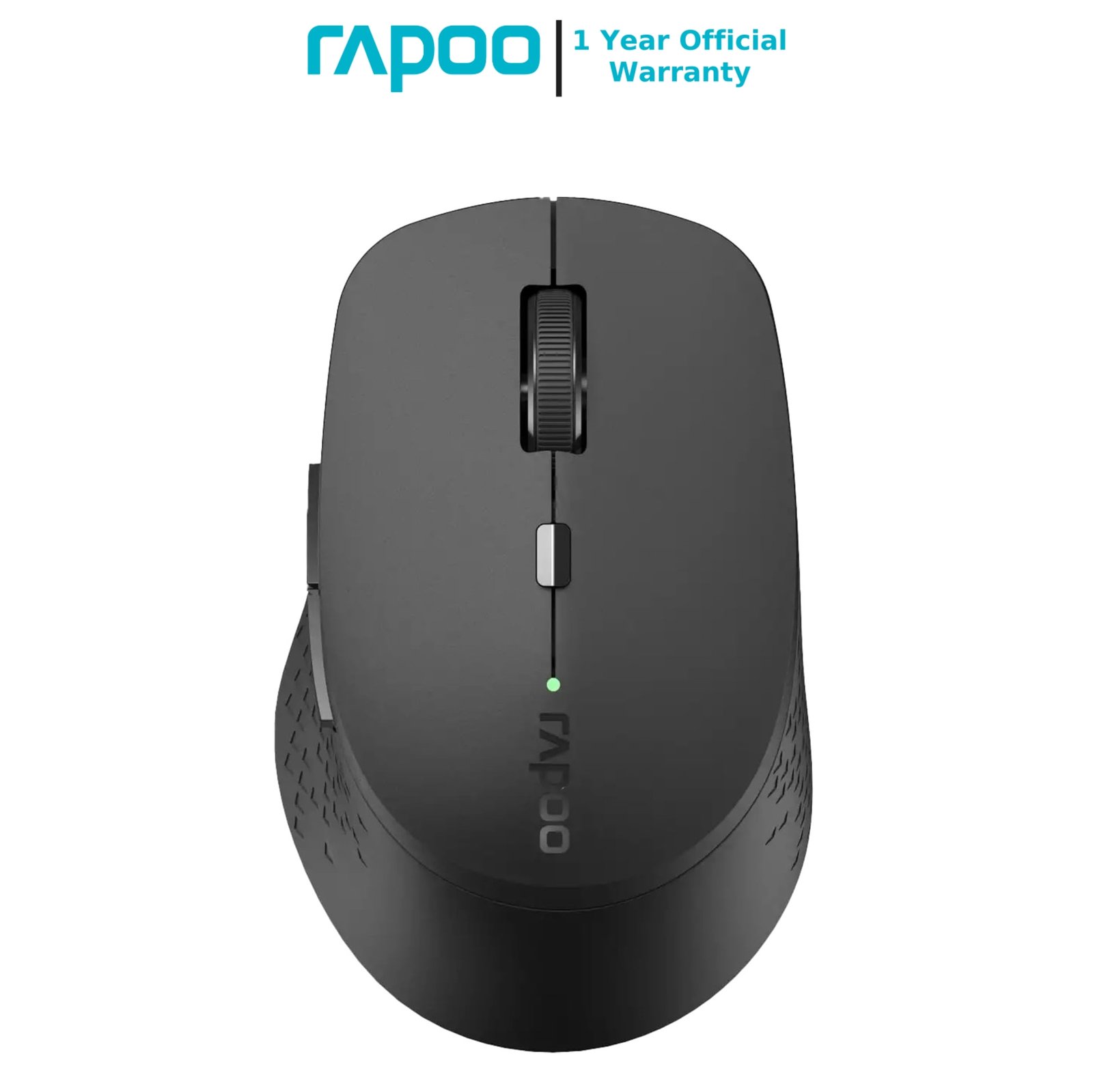 RAPOO M300L Rechargeable Multi-Mode Wireless Mouse Dark Grey Connectivity across Bluetooth 3.0, Bluetooth 4.0, and 2.4GHz wireless for up to three paired devices 1 RAPOO M300L