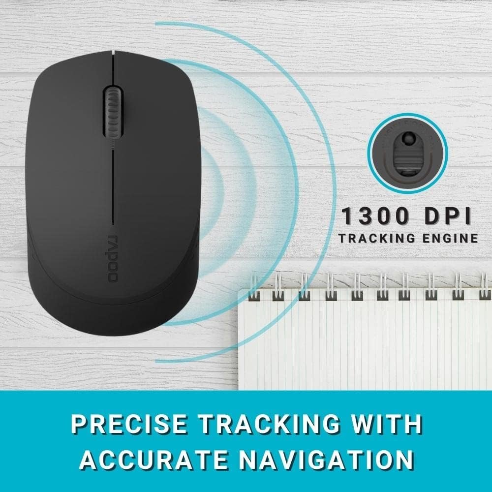 RAPOO M100 Silent Multi-Mode Wireless Mouse 1300Dpi Connect via Bluetooth 3.0, 4.0, and 2.4 GHz 7 RAPOO M100 Silent Multi-Mode Wireless Mouse 1300Dpi Connect via Bluetooth 3.0, 4.0, and 2.4 GHz - Image 7
