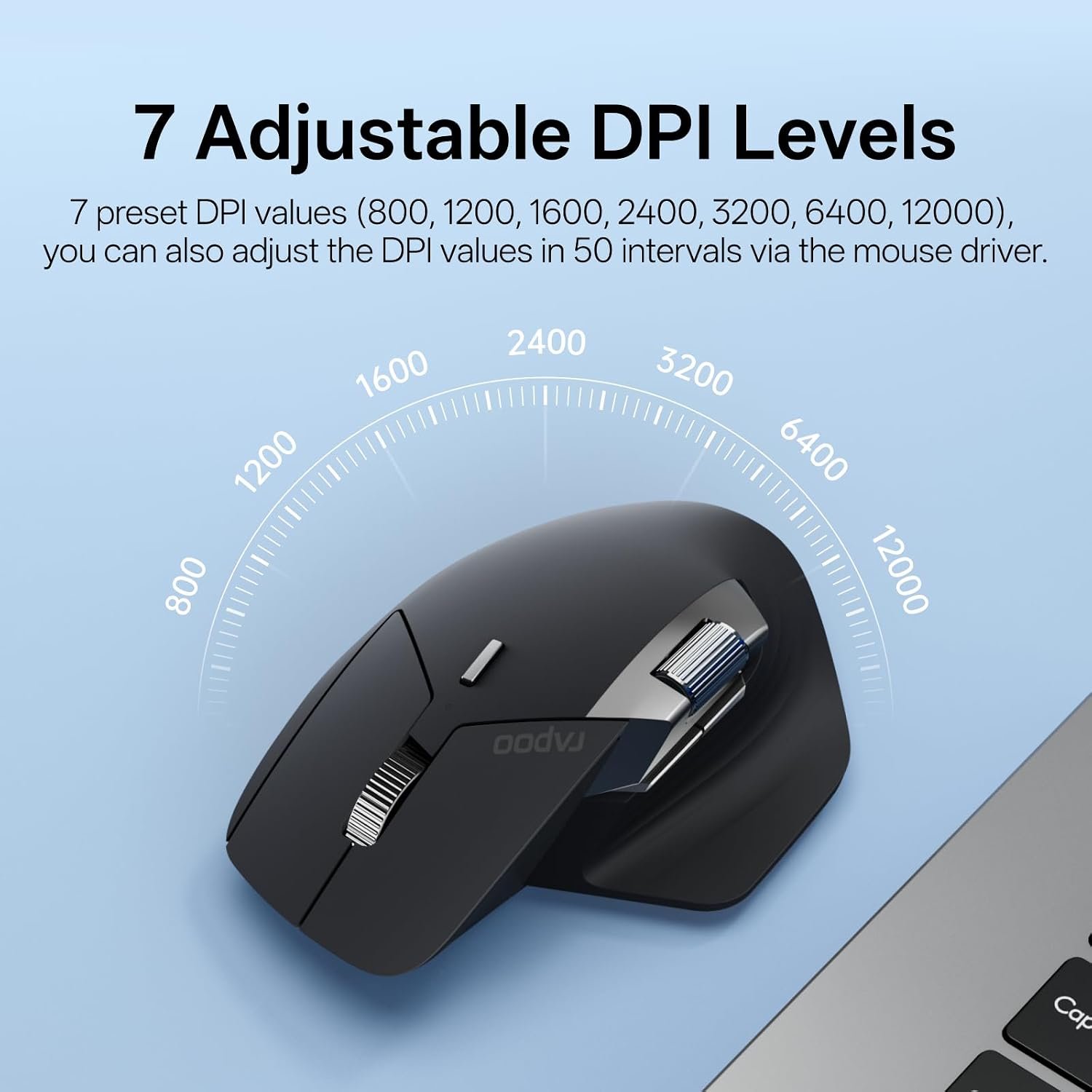 RAPOO MT760 PRO Wireless Mouse Black NearLink + Bluetooth 5.0 Multi-Device, 12K DPI, 2K Polling, Ergo for Work & Gaming, 11 Programmable Buttons 5 RAPOO MT760 PRO Wireless Mouse Black NearLink + Bluetooth 5.0 Multi-Device, 12K DPI, 2K Polling, Ergo for Work & Gaming, 11 Programmable Buttons - Image 5