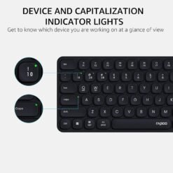 RAPOO 9360M Wireless Combo Black Keyboard and Mouse 99-Key Ultra-Thin Bluetooth Keyboard with Number Pad & M300G Silent Mouse, Support 4 Devices 8 RAPOO 9360M Wireless Combo Black Keyboard and Mouse 99-Key Ultra-Thin Bluetooth Keyboard with Number Pad & M300G Silent Mouse, Support 4 Devices - Image 4