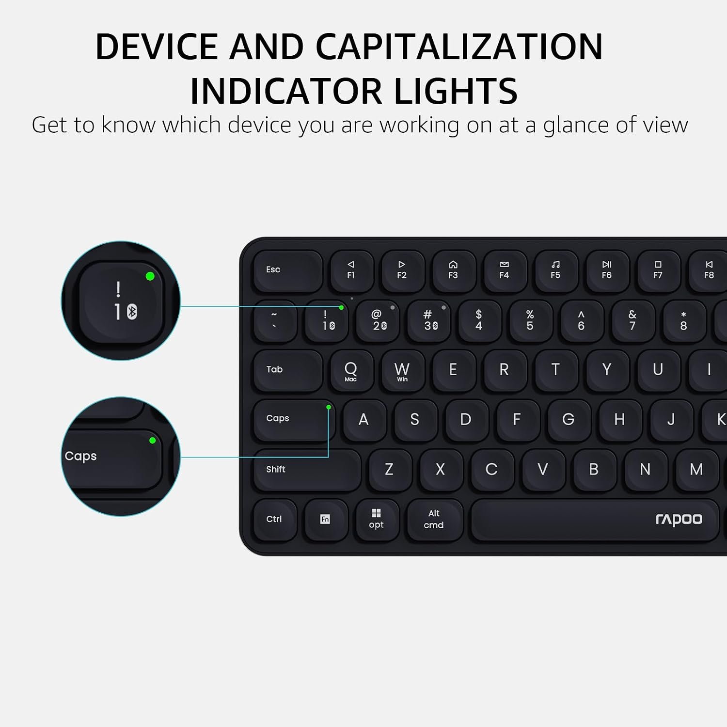 RAPOO 9360M Wireless Combo Black Keyboard and Mouse 99-Key Ultra-Thin Bluetooth Keyboard with Number Pad & M300G Silent Mouse, Support 4 Devices 4 RAPOO 9360M Wireless Combo Black Keyboard and Mouse 99-Key Ultra-Thin Bluetooth Keyboard with Number Pad & M300G Silent Mouse, Support 4 Devices - Image 4