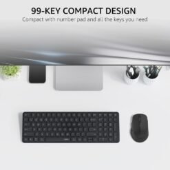 RAPOO 9360M Wireless Combo Black Keyboard and Mouse 99-Key Ultra-Thin Bluetooth Keyboard with Number Pad & M300G Silent Mouse, Support 4 Devices 7 RAPOO 9360M Wireless Combo Black Keyboard and Mouse 99-Key Ultra-Thin Bluetooth Keyboard with Number Pad & M300G Silent Mouse, Support 4 Devices - Image 3