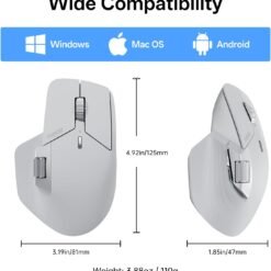 RAPOO MT760 PRO Wireless Mouse Light Grey NearLink + Bluetooth 5.0 Multi-Device, 12K DPI, 2K Polling, Ergo for Work & Gaming, 11 Programmable Buttons 15 RAPOO MT760 PRO