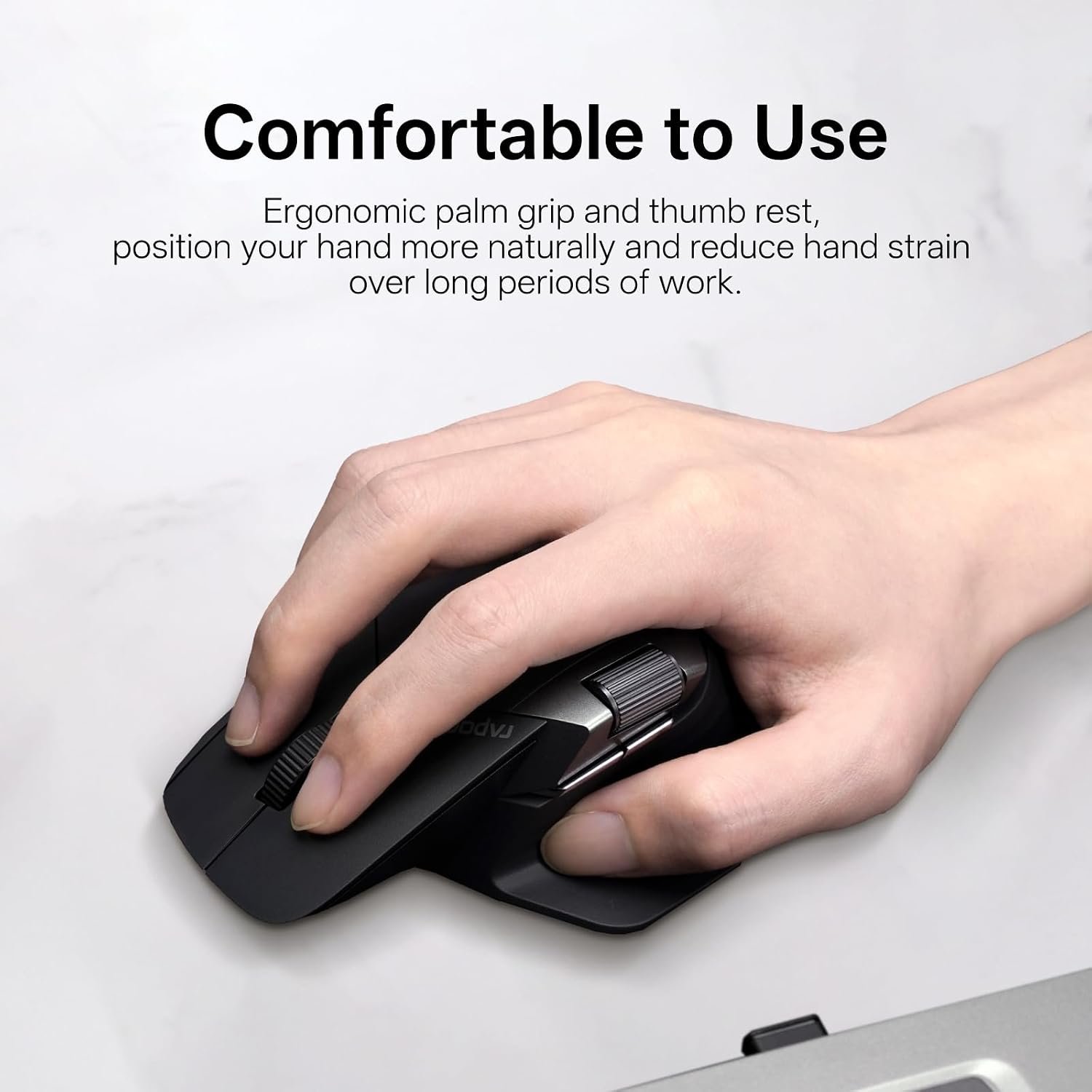 RAPOO MT760 PRO Wireless Mouse Black NearLink + Bluetooth 5.0 Multi-Device, 12K DPI, 2K Polling, Ergo for Work & Gaming, 11 Programmable Buttons 4 RAPOO MT760 PRO Wireless Mouse Black NearLink + Bluetooth 5.0 Multi-Device, 12K DPI, 2K Polling, Ergo for Work & Gaming, 11 Programmable Buttons - Image 4