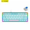 E-YOOSO Z-11T Blue Light with RGB Side Light 61 Keys Mechanical Gaming Keyboard White Blue with Blue Switch 10 E-YOOSO Z-11T
