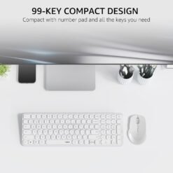 RAPOO 9360M Wireless Combo White Keyboard and Mouse 99-Key Ultra-Thin Bluetooth Keyboard with Number Pad & M300G Silent Mouse, Support 4 Devices (Copy) 6 RAPOO 9360M Wireless Combo White Keyboard and Mouse 99-Key Ultra-Thin Bluetooth Keyboard with Number Pad & M300G Silent Mouse, Support 4 Devices (Copy) - Image 3