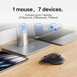 RAPOO MT760 PRO Wireless Mouse Black NearLink + Bluetooth 5.0 Multi-Device, 12K DPI, 2K Polling, Ergo for Work & Gaming, 11 Programmable Buttons 10 RAPOO MT760 PRO Wireless Mouse Black NearLink + Bluetooth 5.0 Multi-Device, 12K DPI, 2K Polling, Ergo for Work & Gaming, 11 Programmable Buttons - Image 3