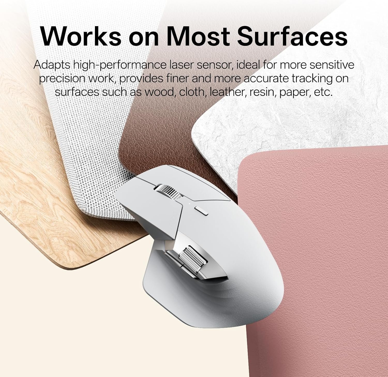 RAPOO MT760 PRO Wireless Mouse Light Grey NearLink + Bluetooth 5.0 Multi-Device, 12K DPI, 2K Polling, Ergo for Work & Gaming, 11 Programmable Buttons 6 RAPOO MT760 PRO Wireless Mouse Light Grey NearLink + Bluetooth 5.0 Multi-Device, 12K DPI, 2K Polling, Ergo for Work & Gaming, 11 Programmable Buttons - Image 6
