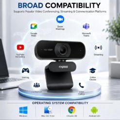 RAPOO C260 USB Full HD Webcam 1080p 30hz with Noise Cancelling Microphone 360 Horizontal 95 Super Wide-Angle 2mp 8 RAPOO C260 USB Full HD Webcam 1080p 30hz with Noise Cancelling Microphone 360 Horizontal 95 Super Wide-Angle 2mp - Image 3