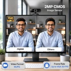 RAPOO C260 USB Full HD Webcam 1080p 30hz with Noise Cancelling Microphone 360 Horizontal 95 Super Wide-Angle 2mp 9 RAPOO C260 USB Full HD Webcam 1080p 30hz with Noise Cancelling Microphone 360 Horizontal 95 Super Wide-Angle 2mp - Image 4