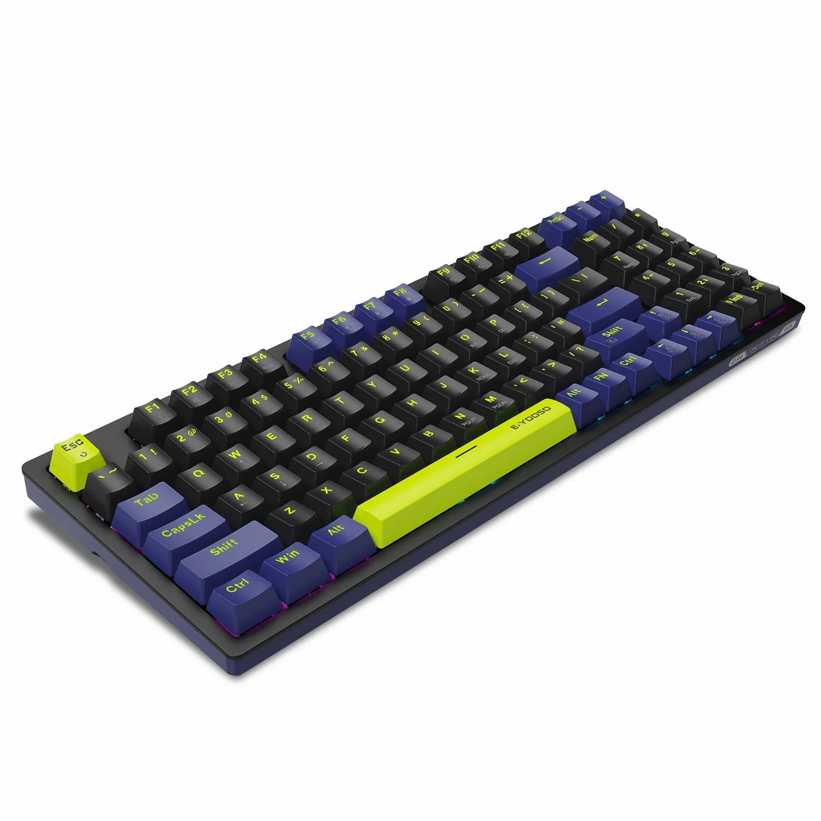 E-Yooso Z-94 Rainbow Light Wired Mechanical Gaming Keyboard 94-Keys Hot-Swappable Black Blue with Red Switch 3 E-Yooso Z-94 Rainbow Light Wired Mechanical Gaming Keyboard 94-Keys Hot-Swappable Black Blue with Red Switch - Image 3