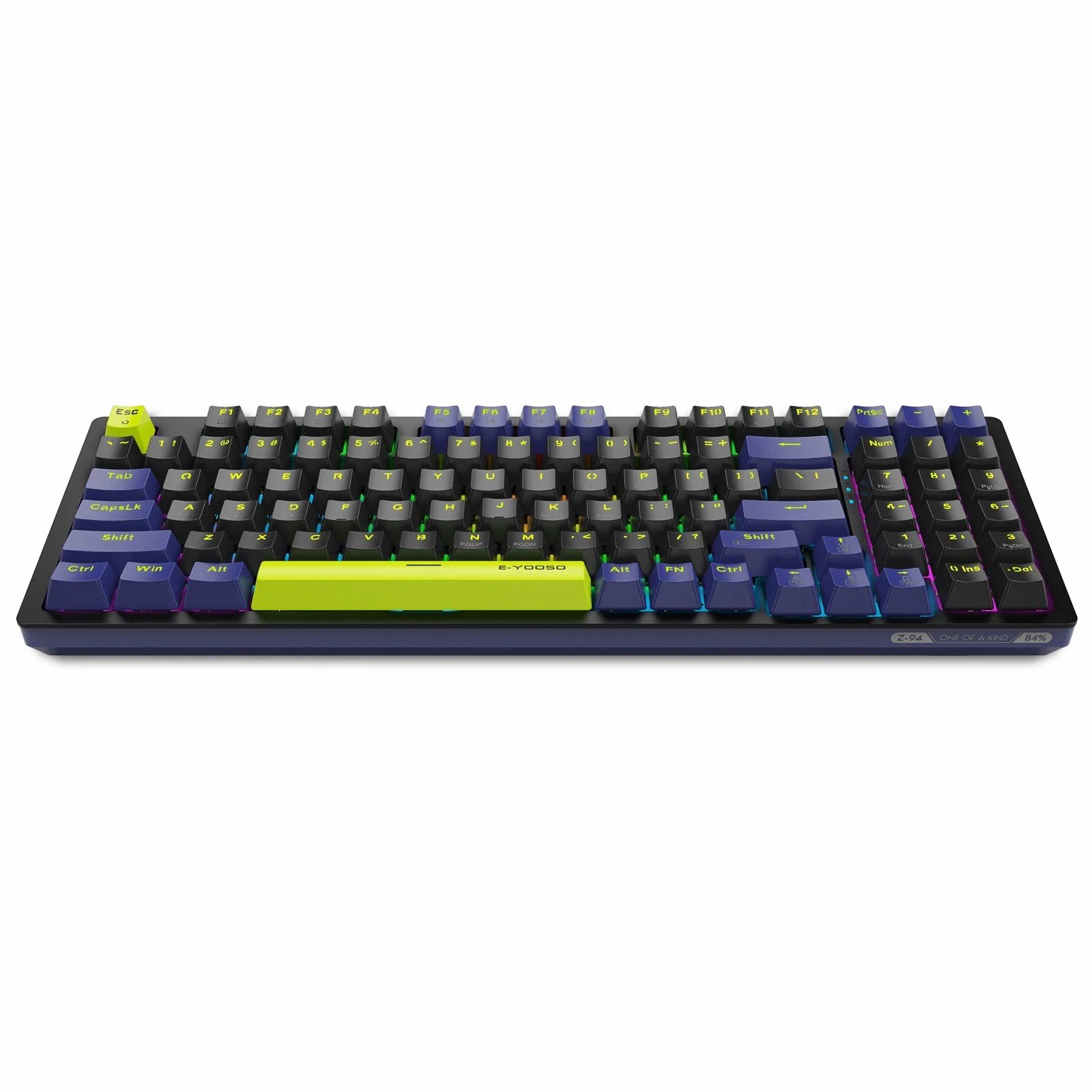 E-Yooso Z-94 Rainbow Light Wired Mechanical Gaming Keyboard 94-Keys Hot-Swappable Black Blue with Red Switch 2 E-Yooso Z-94 Rainbow Light Wired Mechanical Gaming Keyboard 94-Keys Hot-Swappable Black Blue with Red Switch - Image 2