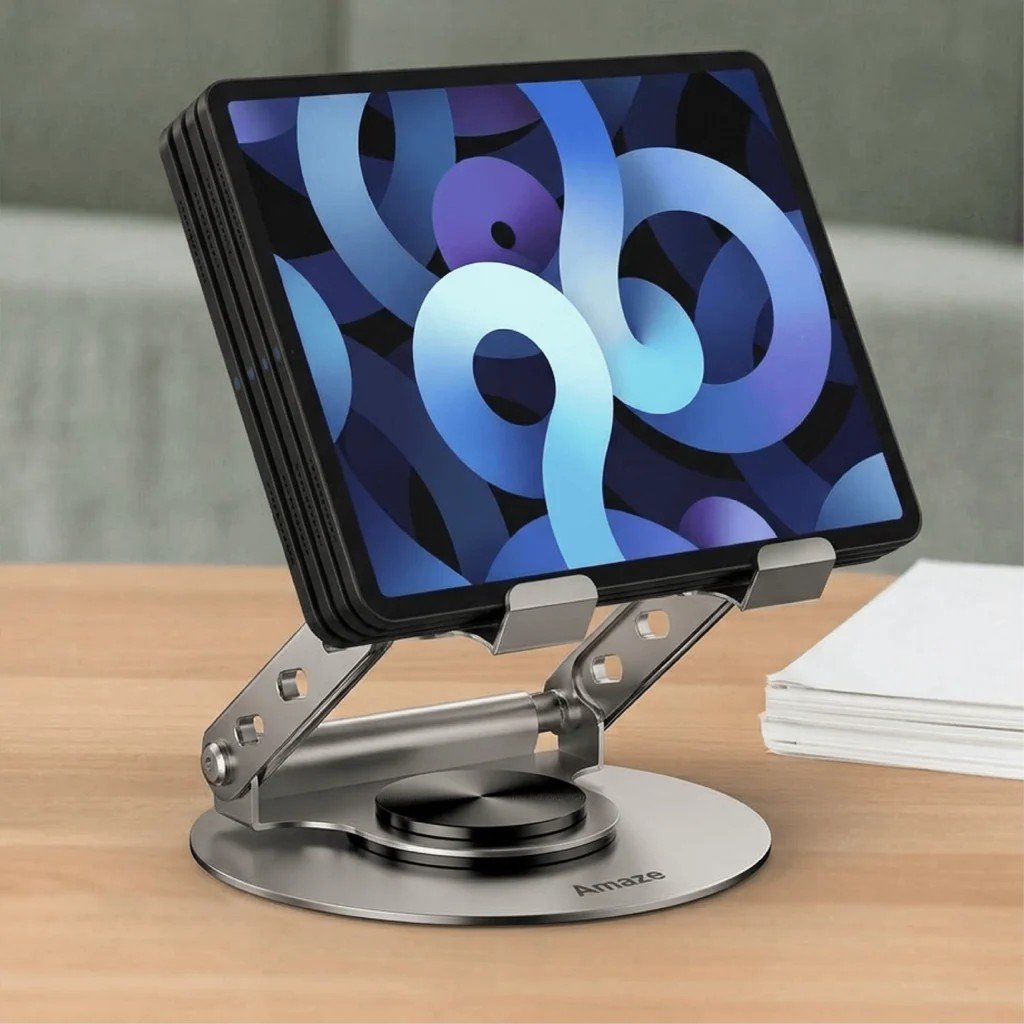 Amaze A550 Metallic 360° Rotational Tablet Stand with Ergonomic Height & Angle Adjustment 3 Amaze A550 Metallic 360° Rotational Tablet Stand with Ergonomic Height & Angle Adjustment - Image 3
