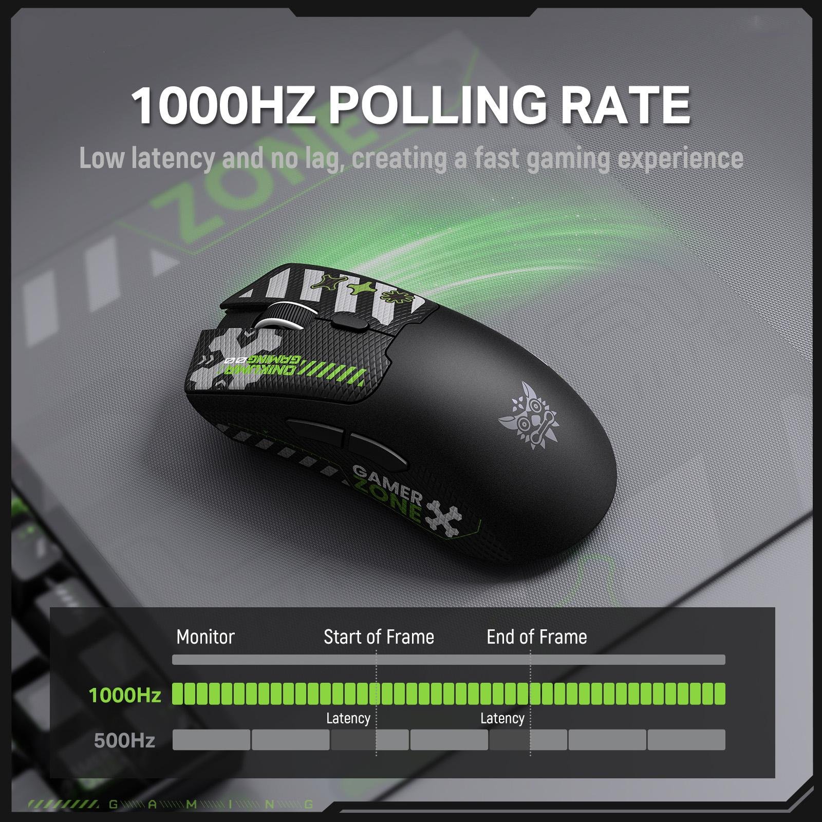 ONIKUMA DM01 Tri-Mode RGB Wireless Gaming Mouse Black with Stickers and 12,800 Dpi 5 ONIKUMA DM01 Tri-Mode RGB Wireless Gaming Mouse Black with Stickers and 12,800 Dpi - Image 5
