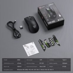 ONIKUMA DM01 Tri-Mode RGB Wireless Gaming Mouse Black with Stickers and 12,800 Dpi 10 ONIKUMA DM01 Tri-Mode RGB Wireless Gaming Mouse Black with Stickers and 12,800 Dpi - Image 4