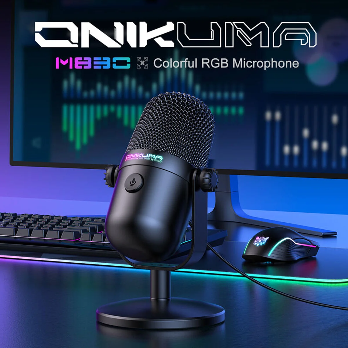 ONIKUMA M830 RGB USB Condenser Gaming Microphone with 48kHz High-Fidelity Capture 3 ONIKUMA M830 RGB USB Condenser Gaming Microphone with 48kHz High-Fidelity Capture - Image 3
