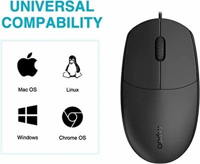 RAPOO N100 USB Wired Mouse with Ergonomic Design 1600Dpi 2 RAPOO N100 USB Wired Mouse with Ergonomic Design 1600Dpi - Image 2