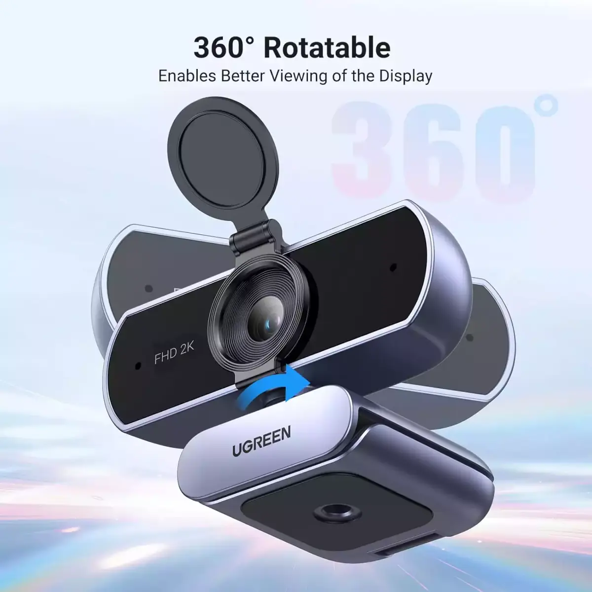 UGREEN 25442 2K USB Webcam Full HD 1080P for PC, Autofocus with Privacy Cover and Dual Noise Cancelling Mics for Streaming, Conferencing, Calling, Zoom, Skype, Teams 2 UGREEN 25442 2K USB Webcam Full HD 1080P for PC, Autofocus with Privacy Cover and Dual Noise Cancelling Mics for Streaming, Conferencing, Calling, Zoom, Skype, Teams - Image 2
