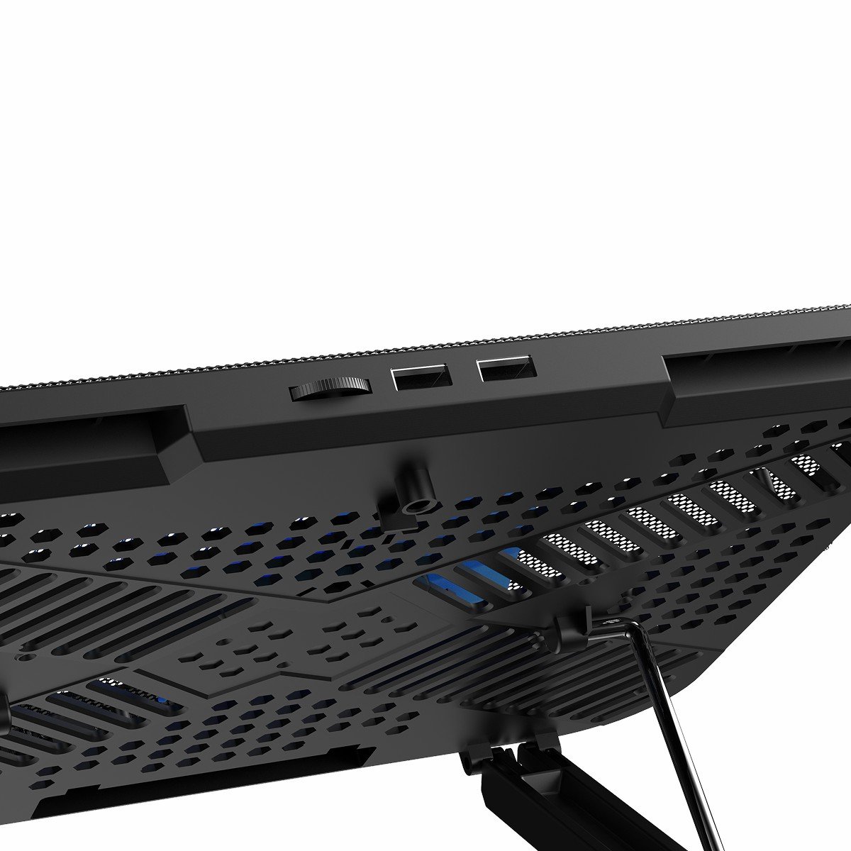 RAPOO CF100 Laptop Single Fan Cooling Pad with 6-Level Adjustable Silent 130mm Fan and Multi-Functional Phone Stand for Laptops up to 14 Inches Black 4 RAPOO CF100