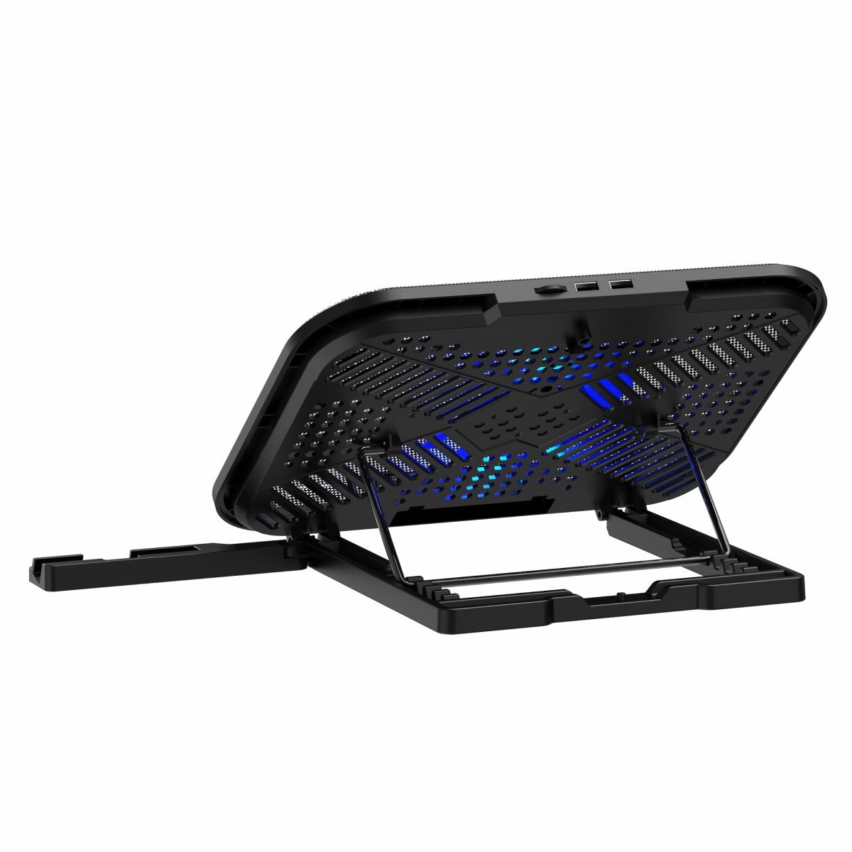 RAPOO CF100 Laptop Single Fan Cooling Pad with 6-Level Adjustable Silent 130mm Fan and Multi-Functional Phone Stand for Laptops up to 14 Inches Black 2 RAPOO CF100 Laptop Single Fan Cooling Pad with 6-Level Adjustable Silent 130mm Fan and Multi-Functional Phone Stand for Laptops up to 14 Inches Black - Image 2