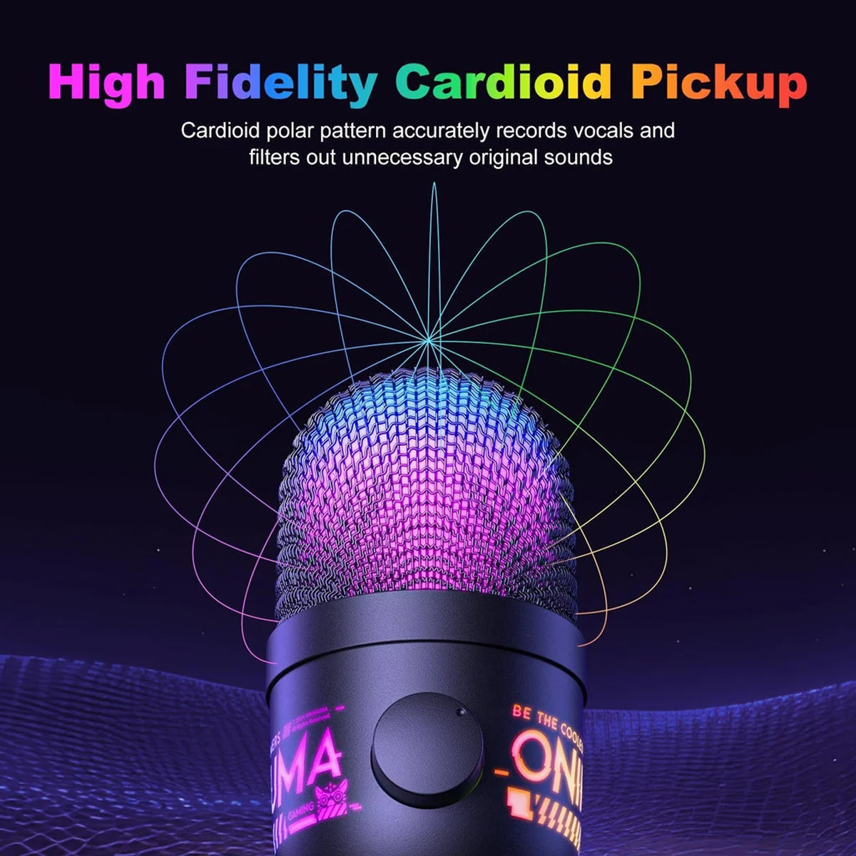 ONIKUMA M930 USB RGB Condenser Microphone with 48kHz High-Fidelity Capture and Smart Monitoring 3 ONIKUMA M930 USB RGB Condenser Microphone with 48kHz High-Fidelity Capture and Smart Monitoring - Image 3
