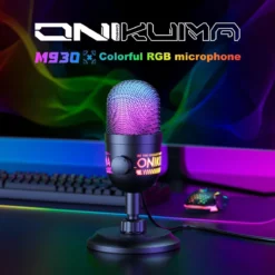 Alternative view of ONIKUMA M930 USB RGB Condenser Microphone with 48kHz High-Fidelity Capture and Smart Monitoring