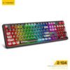 E-Yooso Z-104 RGB Tri-Mode Wireless Mechanical Gaming Keyboard Full Size Transparent Black Comic Design with Grey Silverwood Switch 11 E-Yooso Z-104