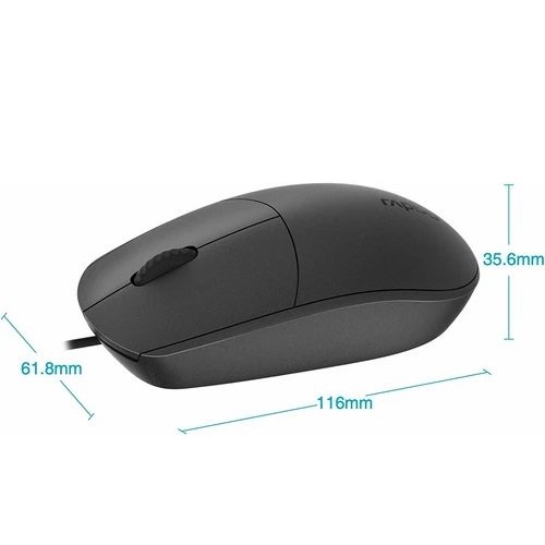 RAPOO N100 USB Wired Mouse with Ergonomic Design 1600Dpi 3 RAPOO N100