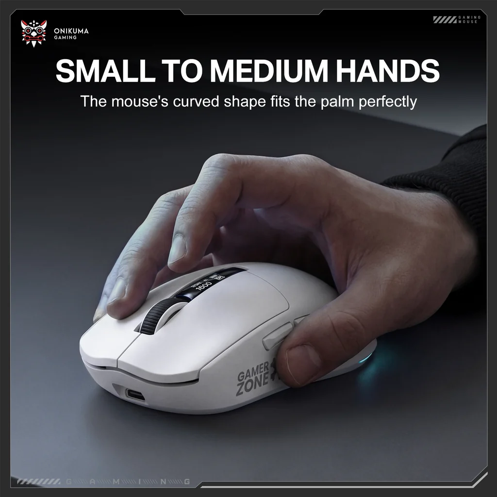 ONIKUMA DM07 Tri-Mode RGB Wireless Gaming Mouse White with PAW3311 Sensor 12800Dpi 1000Hz Polling Rate & 6-Level DPI 7 ONIKUMA DM07 Tri-Mode RGB Wireless Gaming Mouse White with PAW3311 Sensor 12800Dpi 1000Hz Polling Rate & 6-Level DPI - Image 7