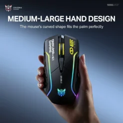 Alternative view of ONIKUMA DM06 Tri-Mode Wireless RGB Gaming Mouse Black with 12800Dpi and 1000Hz Polling Rate Rechargeable