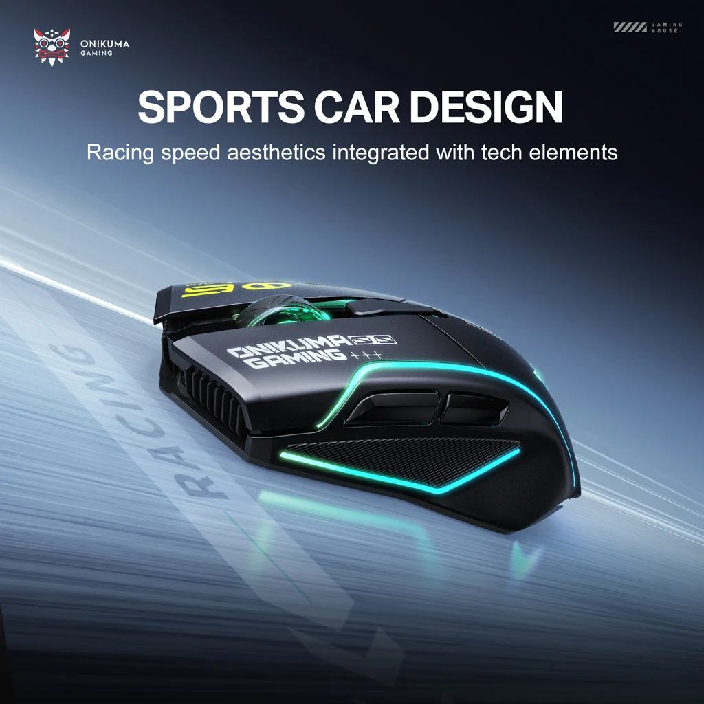 ONIKUMA DM06 Tri-Mode Wireless RGB Gaming Mouse Black with 12800Dpi and 1000Hz Polling Rate Rechargeable 4 ONIKUMA DM06 Tri-Mode Wireless RGB Gaming Mouse Black with 12800Dpi and 1000Hz Polling Rate Rechargeable - Image 4