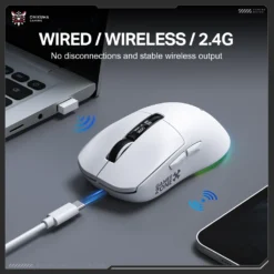 ONIKUMA DM07 Tri-Mode RGB Wireless Gaming Mouse White with PAW3311 Sensor 12800Dpi 1000Hz Polling Rate & 6-Level DPI 11 ONIKUMA DM07 Tri-Mode RGB Wireless Gaming Mouse White with PAW3311 Sensor 12800Dpi 1000Hz Polling Rate & 6-Level DPI - Image 4