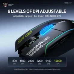 ONIKUMA DM06 Tri-Mode Wireless RGB Gaming Mouse Black with 12800Dpi and 1000Hz Polling Rate Rechargeable 12 ONIKUMA DM06 Tri-Mode Wireless RGB Gaming Mouse Black with 12800Dpi and 1000Hz Polling Rate Rechargeable - Image 6