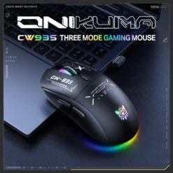 Alternative view of ONIKUMA CW935 Tri-Mode RGB Wireless Gaming Mouse Black with 12800Dpi 1000Hz Polling Rate & 6-Level DPI