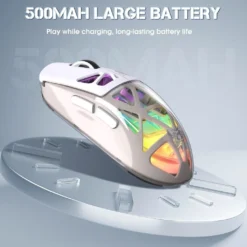 Alternative view of ONIKUMA CW930 Tri-Mode Wireless RGB Gaming Mouse White with 400Dpi and 11 RGB Lighting Modes 500mAH Battery