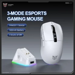 ONIKUMA DM07 Tri-Mode RGB Wireless Gaming Mouse White with PAW3311 Sensor 12800Dpi 1000Hz Polling Rate & 6-Level DPI 15 ONIKUMA DM07