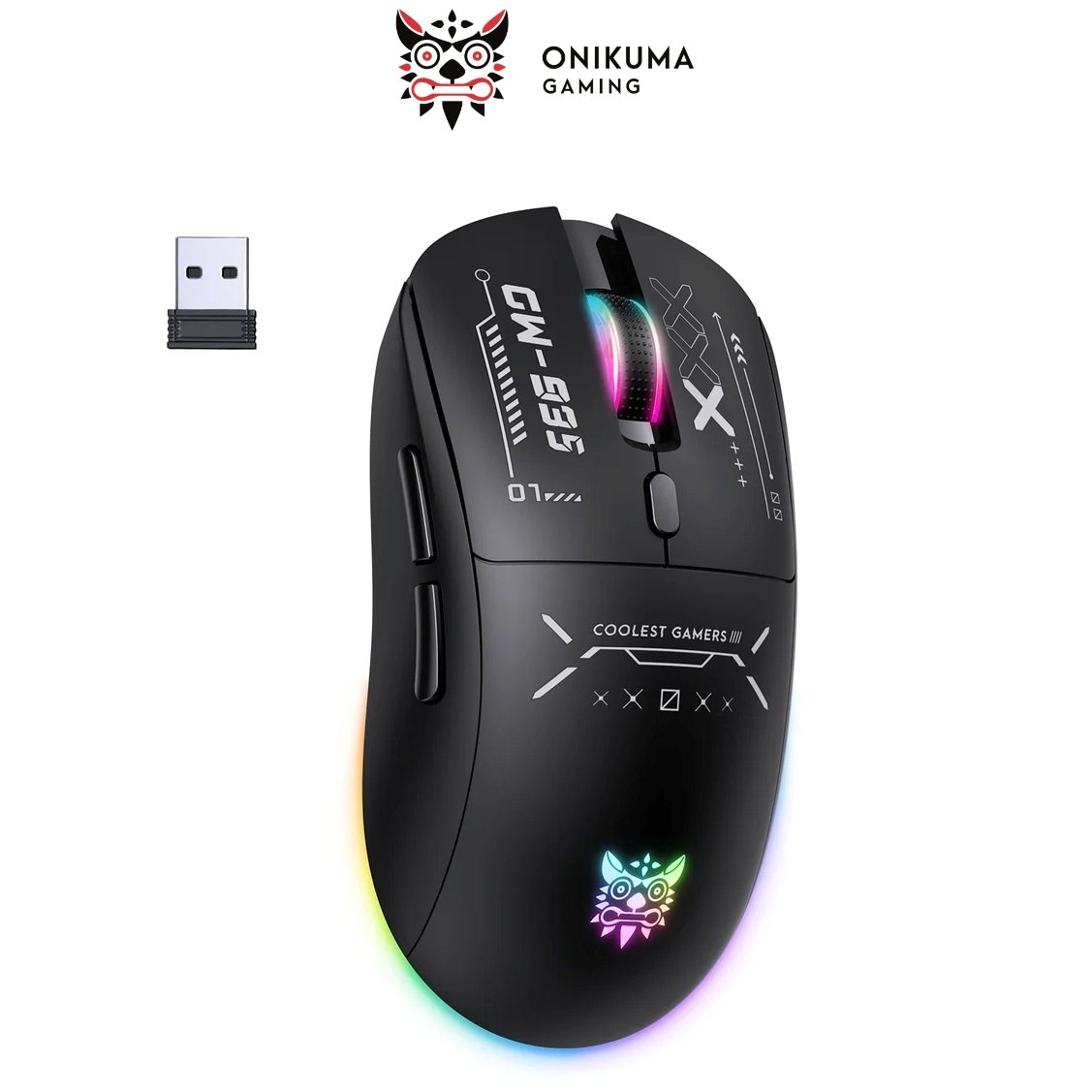 ONIKUMA CW935 Tri-Mode RGB Wireless Gaming Mouse Black with 12800Dpi 1000Hz Polling Rate & 6-Level DPI 1 ONIKUMA CW935