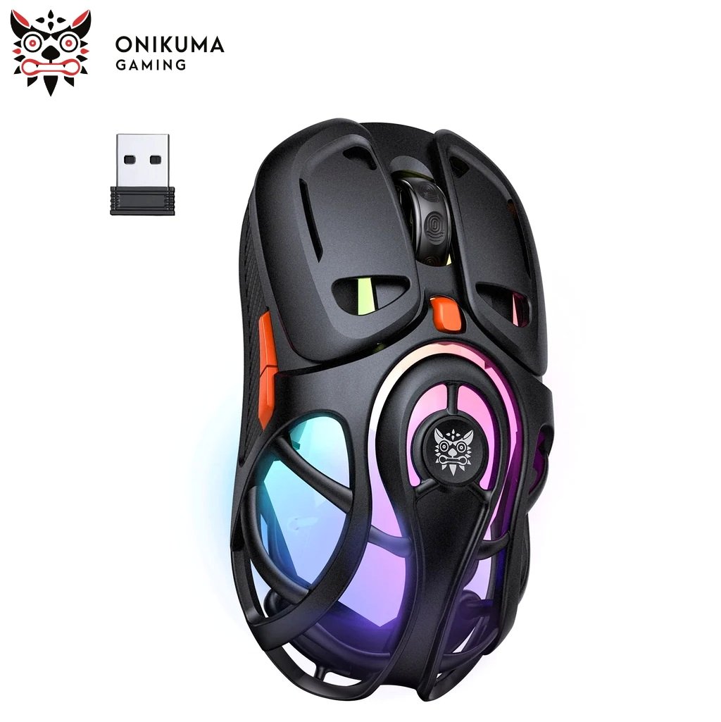 ONIKUMA DM02 Tri-Mode RGB Wireless Gaming Mouse 12800Dpi Lightweight Honeycomb Shell 1000Hz Polling Rate & 6-Level DPI 1 ONIKUMA DM02