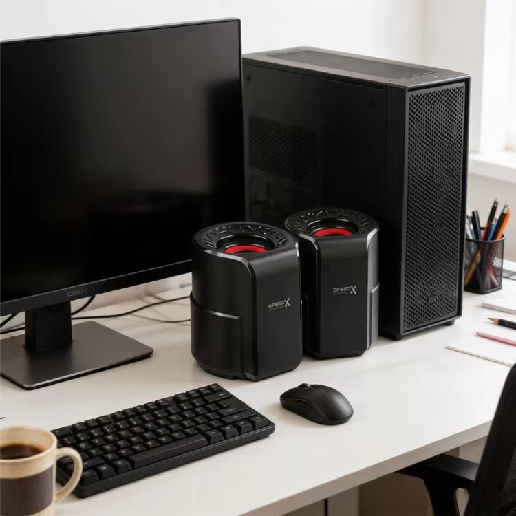 SpeedX SX-SP01 Desktop Speakers for PC USB Powered 2.0 6W 4 SpeedX SX-SP01