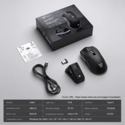 ONIKUMA DM07 Tri-Mode RGB Wireless Gaming Mouse Black with PAW3311 Sensor 12800Dpi 1000Hz Polling Rate & 6-Level DPI 13 ONIKUMA DM07