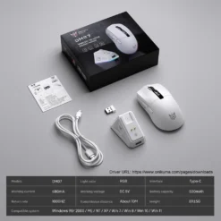 ONIKUMA DM07 Tri-Mode RGB Wireless Gaming Mouse White with PAW3311 Sensor 12800Dpi 1000Hz Polling Rate & 6-Level DPI 10 ONIKUMA DM07