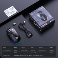 ONIKUMA CW935 Tri-Mode RGB Wireless Gaming Mouse Black with 12800Dpi 1000Hz Polling Rate & 6-Level DPI 13 ONIKUMA CW935