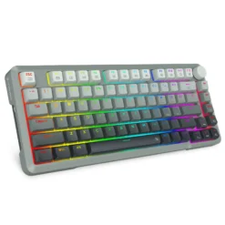 Alternative view of E-YOOSO HZ-82 RGB Wired Mechanical Gaming Keyboard with Red Magnetic Switches 82-Keys Gradient Grey