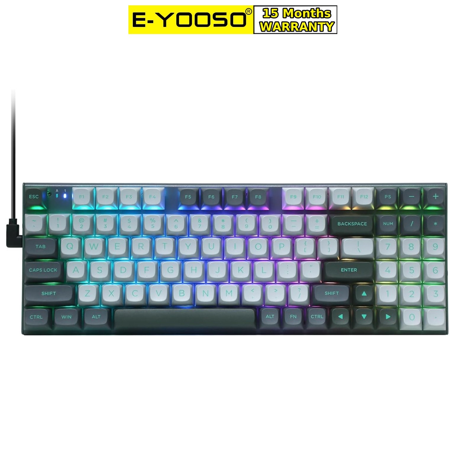 E-YOOSO HZ-94 Rapid Trigger Gaming Keyboard 8k Hz Polling Rate with Magnetic Red Switches Gray/Black 1 E-YOOSO HZ-94