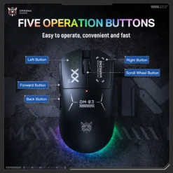 Alternative view of ONIKUMA DM03 Tri-Mode Wireless RGB Gaming Mouse Black with 12000Dpi and PAW3311 Sensor Rechargeable