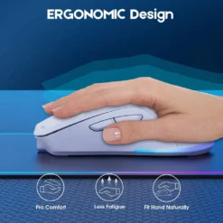 ONIKUMA CW917 Dual Mode Wireless RGB Gaming Mouse White 4800 DPI Rechargeable 6 Buttons Reliable Power Capacity - Image 6