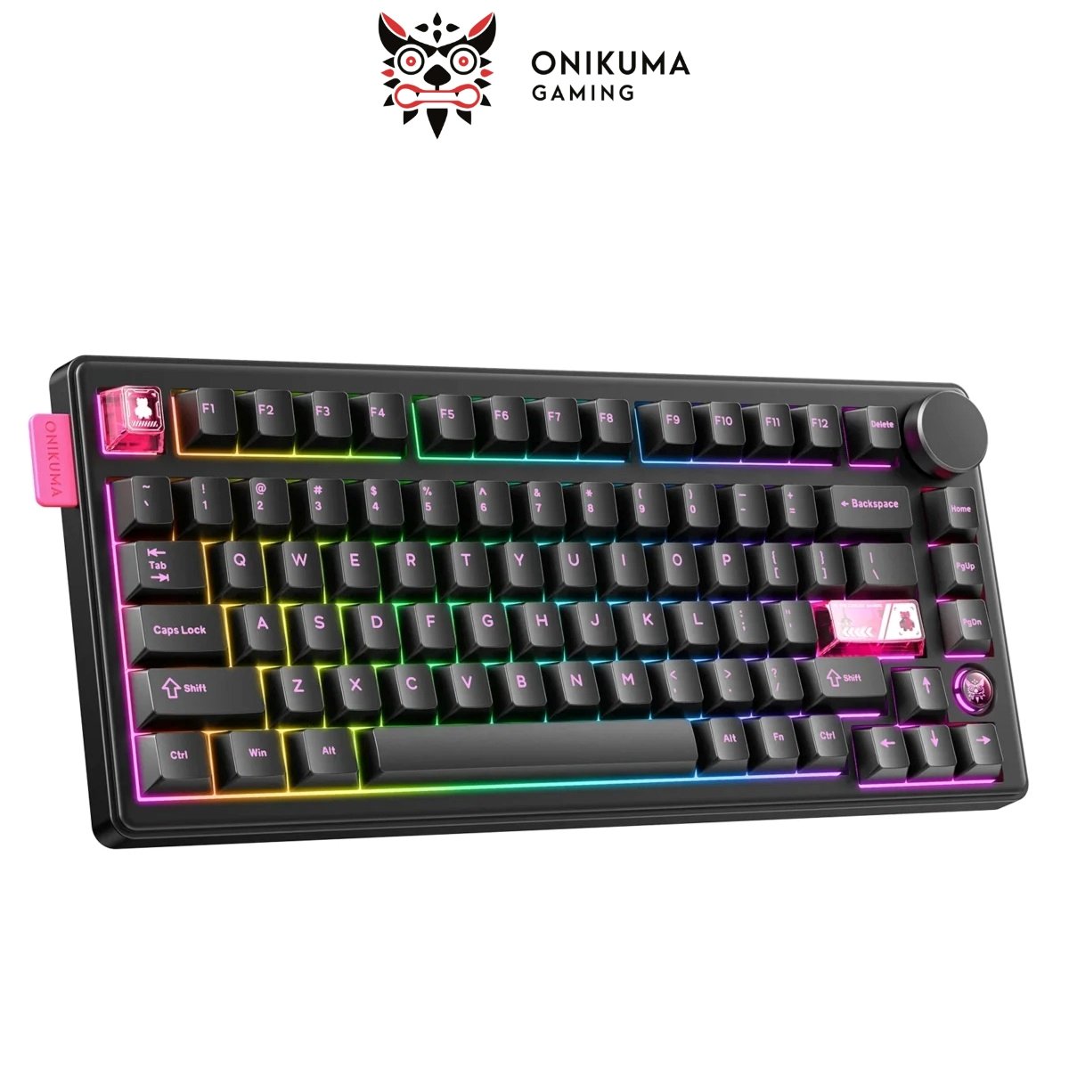 ONIKUMA MT706 Tri-Mode Wireless Mechanical Gaming Keyboard 81 Keys Hot-Swappable Linear Switches with Multimedia Knob 1 ONIKUMA MT706