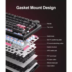 ONIKUMA MT706 Tri-Mode Wireless Mechanical Gaming Keyboard 81 Keys Hot-Swappable Linear Switches with Multimedia Knob 9 ONIKUMA MT706 Tri-Mode Wireless Mechanical Gaming Keyboard 81 Keys Hot-Swappable Linear Switches with Multimedia Knob - Image 4