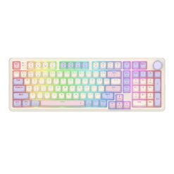 Alternative view of Redragon K768 EISA 100 RGB Tri-Mode Wireless Mechanical Gaming Keyboard Violet with Custom Yolk Linear Switch